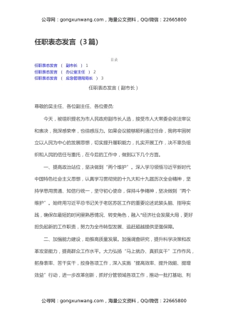 任职表态发言（3篇）