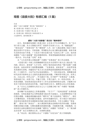 观看《县委大院》有感汇编（5篇）（心得体会）