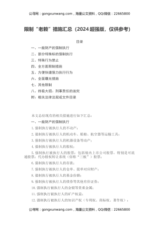 限制“老赖”措施汇总（2024超强版，仅供参考）