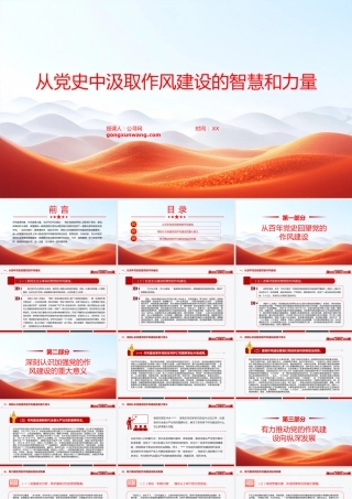 “七一”党课PPT：从党史中汲取作风建设的智慧和力量 