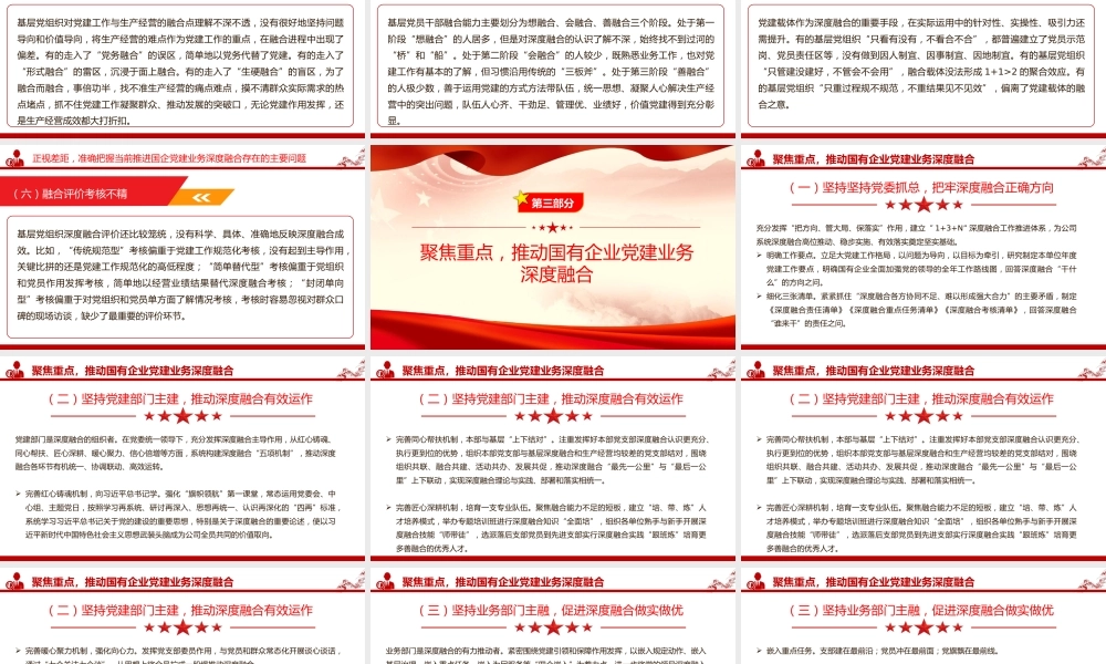 党课PPT：坚持党建业务深度融合，以高质量党建引领保障国有企业高质量发展