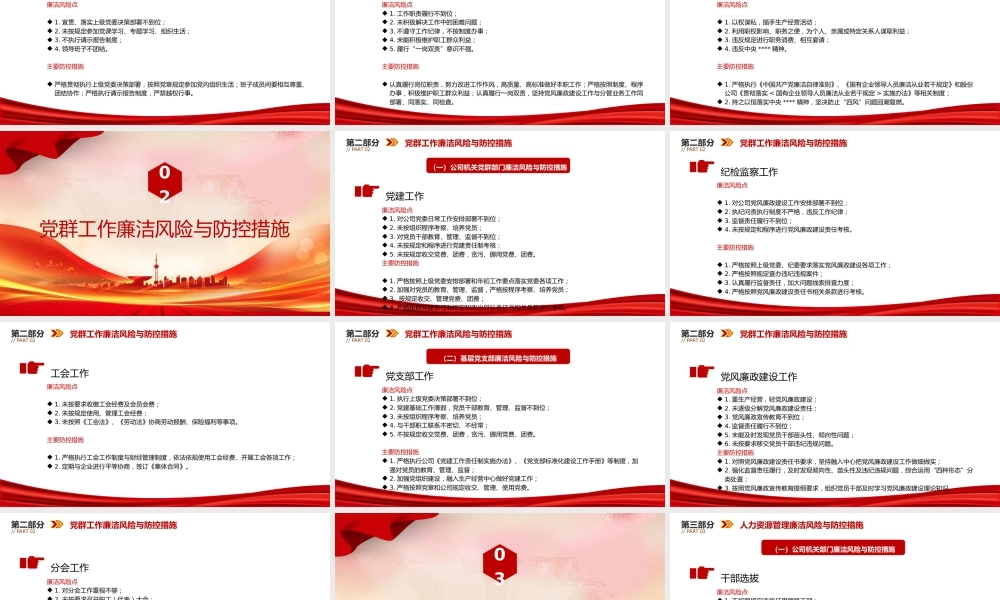 国企廉政党课PPT：聚焦关键环节，强化重点岗位廉政风险防控，为企业高质量发展提供坚强纪律作风保障