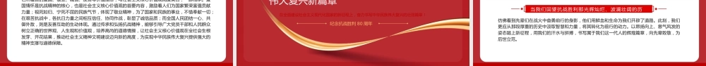 纪念抗战胜利80周年专题党课PPT：继承和弘扬伟大抗战精神，不断把中国式现代化推向前进