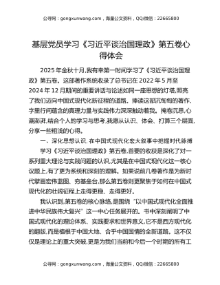 基层党员学习《习近平谈治国理政》第五卷心得体会