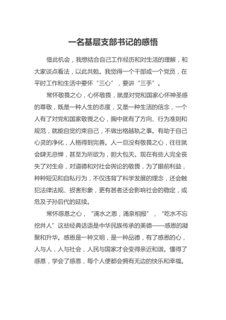 一名基层支部书记的感悟