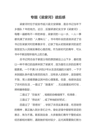 专题《梁家河》读后感