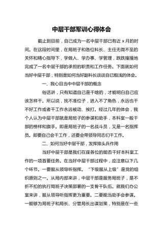中层干部军训心得体会