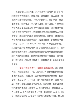 乡镇党委书记二十大心得体会（盛会）