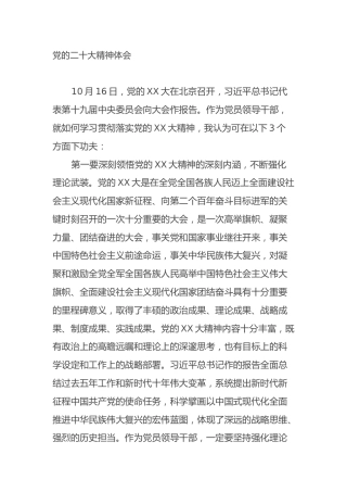 党的二十大精神体会（盛会）