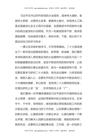 学习二十报告精神心得体会