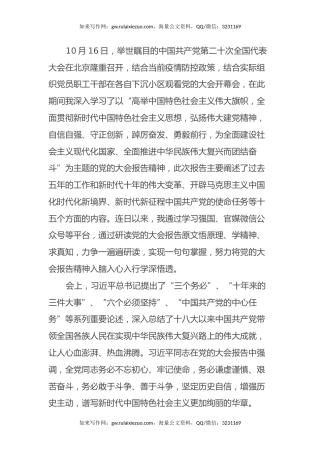 学习党的二十大心得体会（党建）