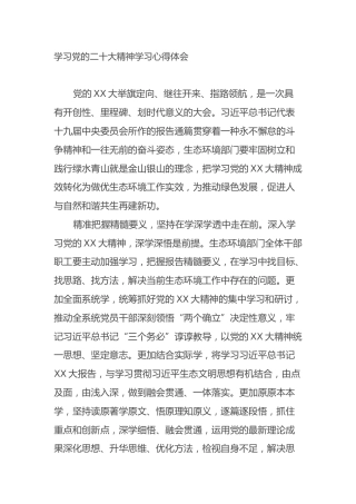 学习党的二十大精神学习心得体会（盛会）