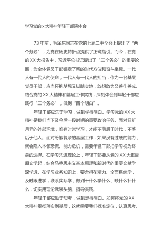 学习党的二十大精神年轻干部谈心得体会（盛会） (2)