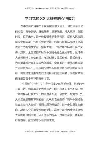 学习党的二十大精神的心得体会（盛会）