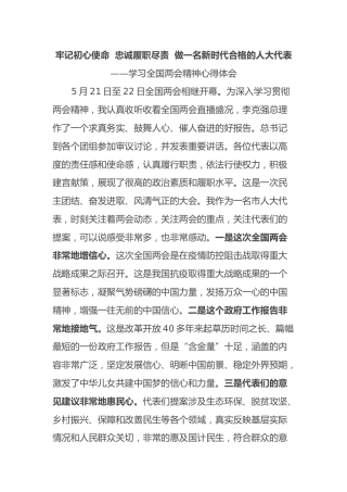 学习全国两会精神心得体会