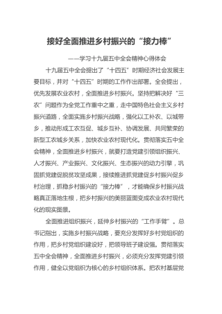 学习十九届五中全会精神心得体会6