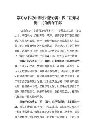 学习总书记中青班讲话心得：做“江河湖海”式的青年干部 (2)