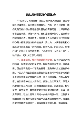 政法整顿学习心得体会