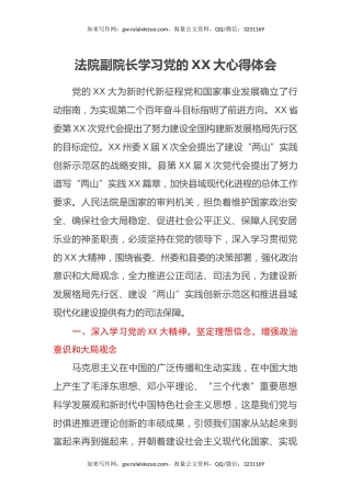 法院副院长学习党的二十大心得体会（盛会）