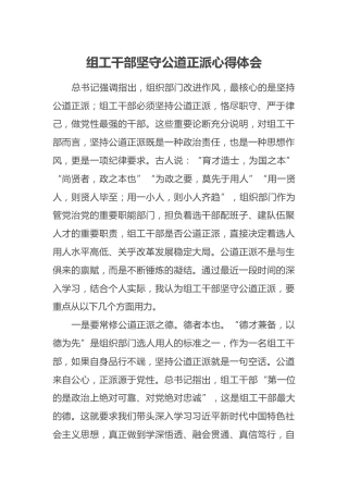 组工干部坚守公道正派心得体会