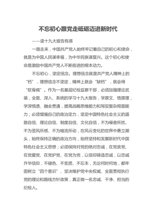 读十九大报告有感