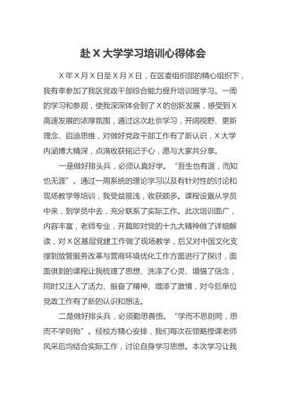 赴X大学学习培训心得体会