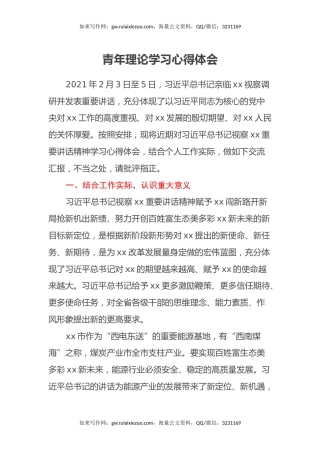 青年理论学习心得体会 (2)