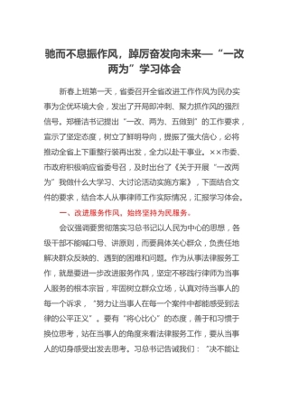 驰而不息振作风，踔厉奋发向未来—“一改两为”学习体会 (2)