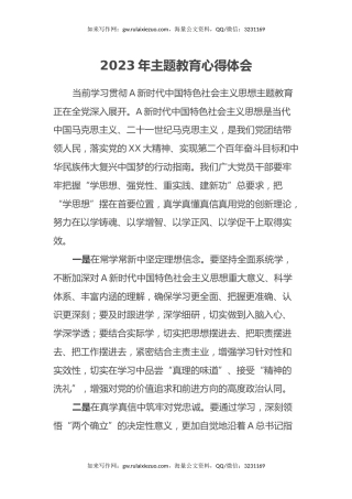 2023年主题教育心得体会 (2)