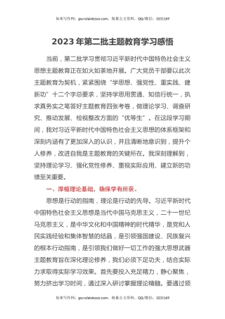 2023年第二批主题教育学习感悟（心得体会） (3)