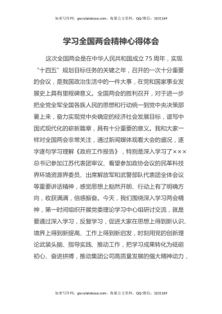 2024学习全国两会精神心得体会