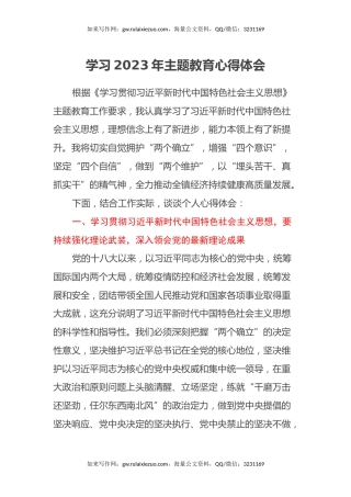 学习2023年主题教育心得体会（5）