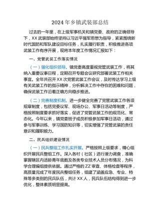 2024 年乡镇武装部总结