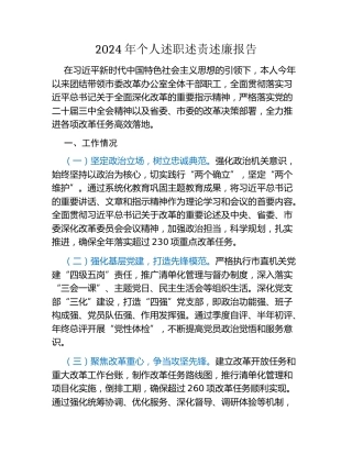 2024年个人述职述责述廉报告
