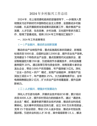2024年乡村振兴工作总结