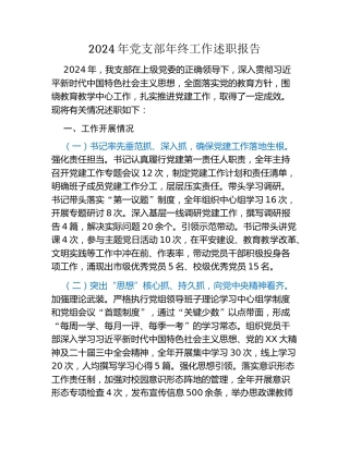 2024年党支部年终工作述职报告 (2)