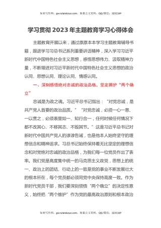 学习贯彻2023年主题教育学习心得体会 (10)