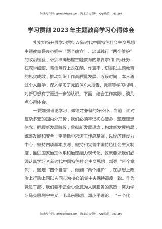 学习贯彻2023年主题教育学习心得体会 (5)