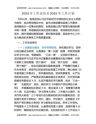 2024年工作总结及2025年工作计划 (3)