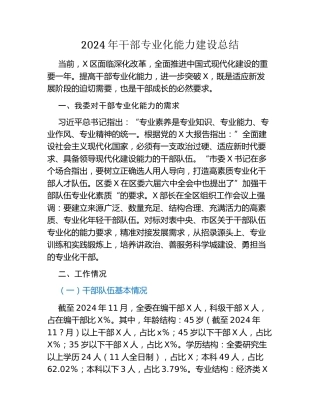 2024年干部专业化能力建设总结