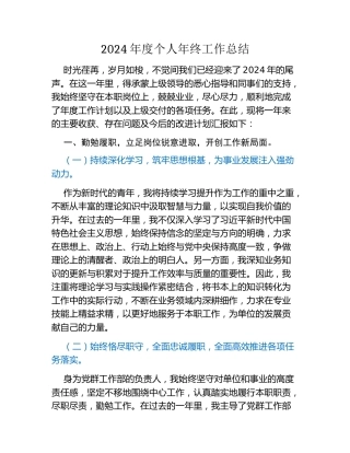 2024年度个人年终工作总结