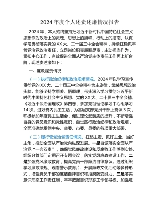 2024年度个人述责述廉情况报告