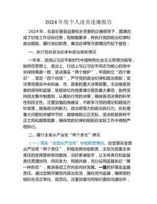 2024年度个人述责述廉报告