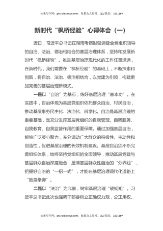 新时代“枫桥经验”心得体会 (2)