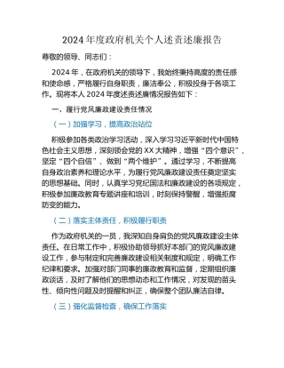 2024年度政府机关个人述责述廉报告