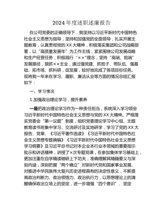 2024年度述职述廉报告