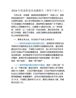 2024年度述职述责述廉报告（领导干部个人）