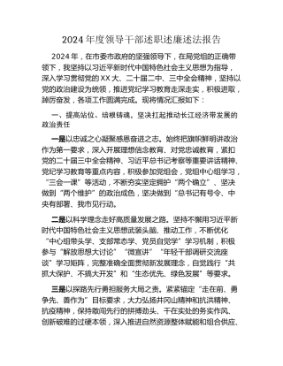 2024年度领导干部述职述廉述法报告