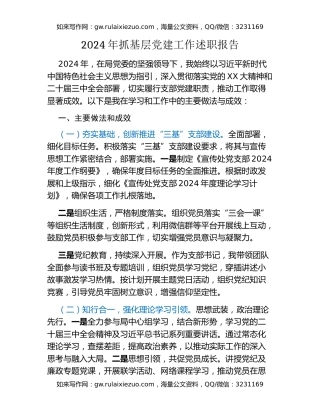 2024年抓基层党建工作述职报告 (2)