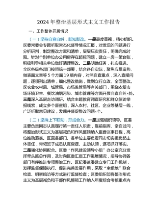 2024年整治基层形式主义工作报告